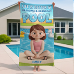 Custom Beach Towel - Personalized Summer Vacation And Travel Gifts For Kids, Grandma, Grandpa - Sunny Days, Happy Waves