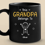 Custom Black Mug - Personalized Birthday Gifts For Grandpa - Grandkids Make Life Grand