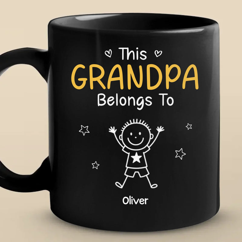 Custom Black Mug - Personalized Birthday Gifts For Dad, Grandpa - Grandkids Make Life Grand