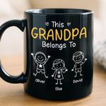 Custom Black Mug - Personalized Birthday Gifts For Grandpa - Grandkids Make Life Grand