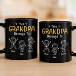 Custom Black Mug - Personalized Birthday Gifts For Grandpa - Grandkids Make Life Grand