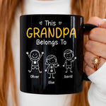 Custom Black Mug - Personalized Birthday Gifts For Grandpa - Grandkids Make Life Grand