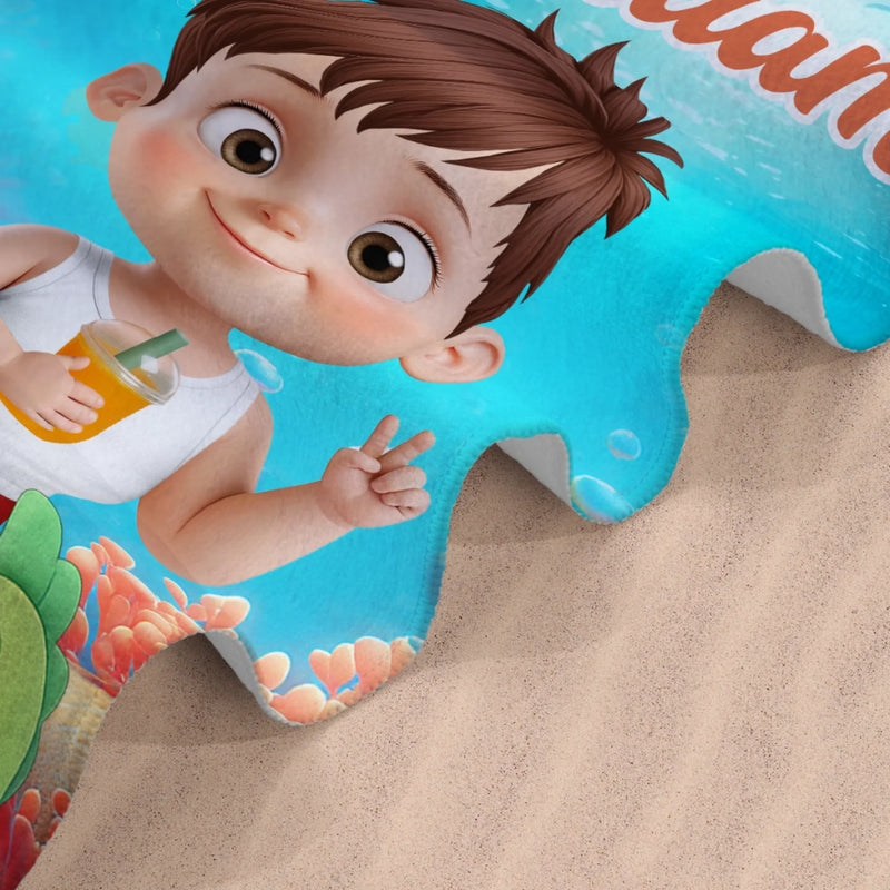 Custom Beach Towel - Personalized Summer Vacation And Travel Gifts For Family, Kids - Stay Cool, Pool Rules