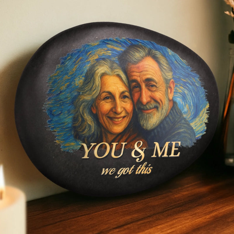 Custom Photo Printed Rock - Personalized Anniversary Wedding Gifts For Couple, Husband, Wife - Endless Love, Endless Us