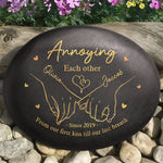 Custom Printed Rock - Personalized Anniversary Wedding Gifts For Couple, Husband, Wife - Cheers To Our Story