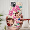 Custom 3D Inflated Effect Printed Clear Phone Case - Personalized Birthday Gifts For Mom, Grandma - Blossoms And Precious Little Faces