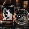 Custom Photo Whiskey Glass With Bottom And Side Engraving - Personalized Anniversary Wedding Gifts For Husband And Wife, Him And Her - Let’s Grow Old And Weird Together