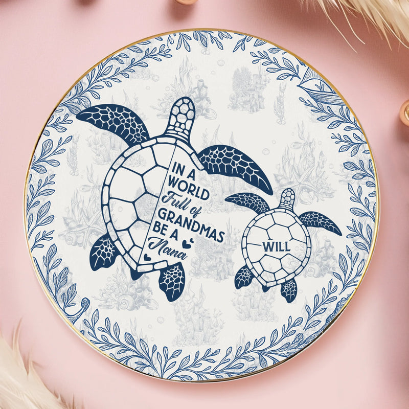 Custom Full-Print Round Jewelry Dish - Personalized Birthday Gifts For Mom, Grandma - In A World Full Of Grandmas Be A Nana