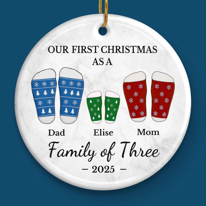 Custom Ceramic Ornament - Personalized Christmas Birthday Gifts For Mom, Dad, Kids - Cheers To Our First Christmas Together