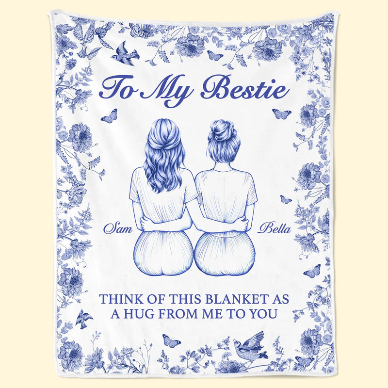 Custom Blanket - Personalized Best Friend Birthday Gifts For Women, Besties, Sisters, BFF - Always Connected By Heart