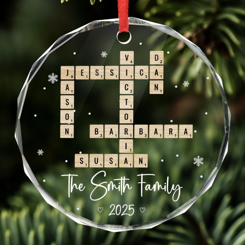 Sending Love And Comfort During This Time - Family Personalized Custom Circle Glass Ornament - Christmas Gift For Family Members