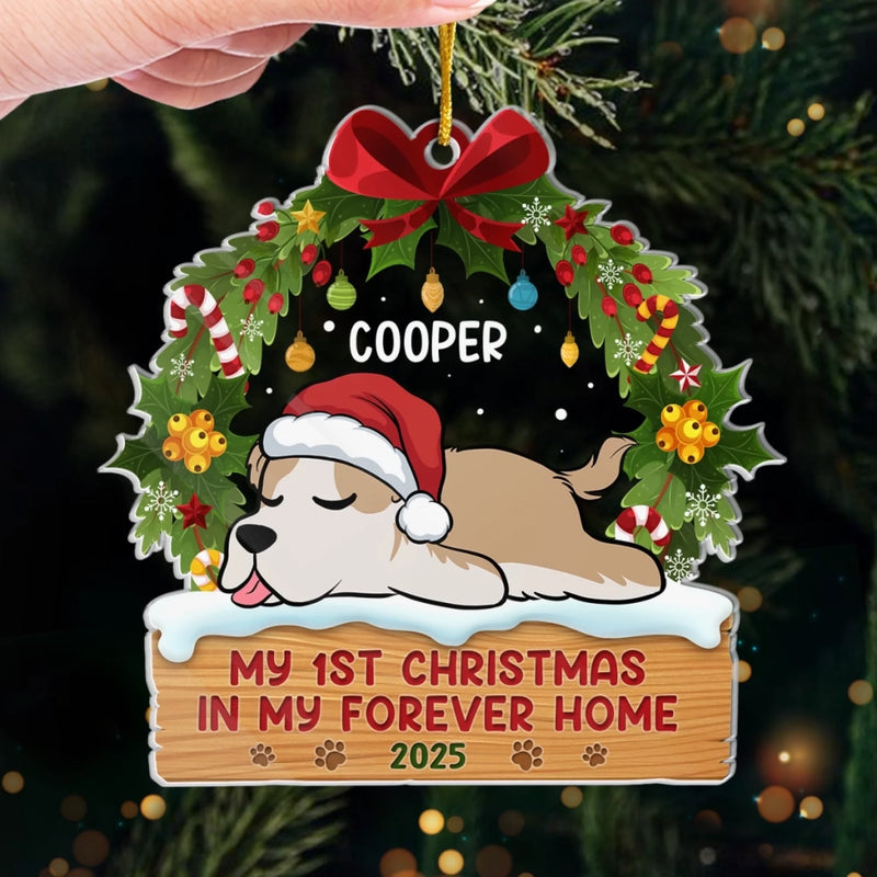 First Paws Under The Tree - Dog & Cat Personalized Custom Ornament - Acrylic Custom Shaped - Christmas Gift For Pet Owners, Pet Lovers, First Christmas