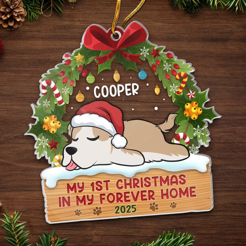 First Paws Under The Tree - Dog & Cat Personalized Custom Ornament - Acrylic Custom Shaped - Christmas Gift For Pet Owners, Pet Lovers, First Christmas