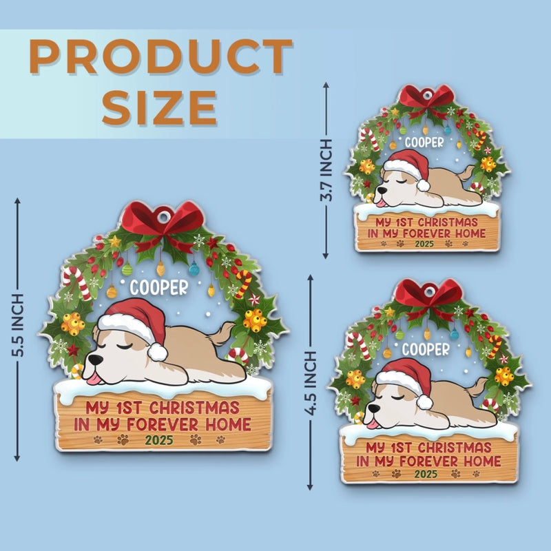 First Paws Under The Tree - Dog & Cat Personalized Custom Ornament - Acrylic Custom Shaped - Christmas Gift For Pet Owners, Pet Lovers, First Christmas