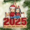 At Christmas, All Roads Lead Home - Family Personalized Custom Ornament - Wood Custom Shaped - Christmas Gift For Family Members, Pet Owners, Pet Lovers