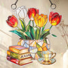 Custom Window Hanging Suncatcher Ornament - Personalized Bookish Gifts For Book Lovers, Bookworms, Readers - Reading In Full Bloom