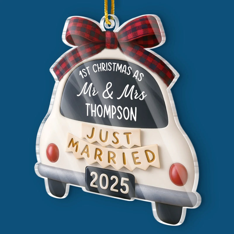Custom Acrylic Ornament - Personalized Anniversary Christmas Wedding Gifts For Husband And Wife, Him And Her - Our Sweetest Beginning