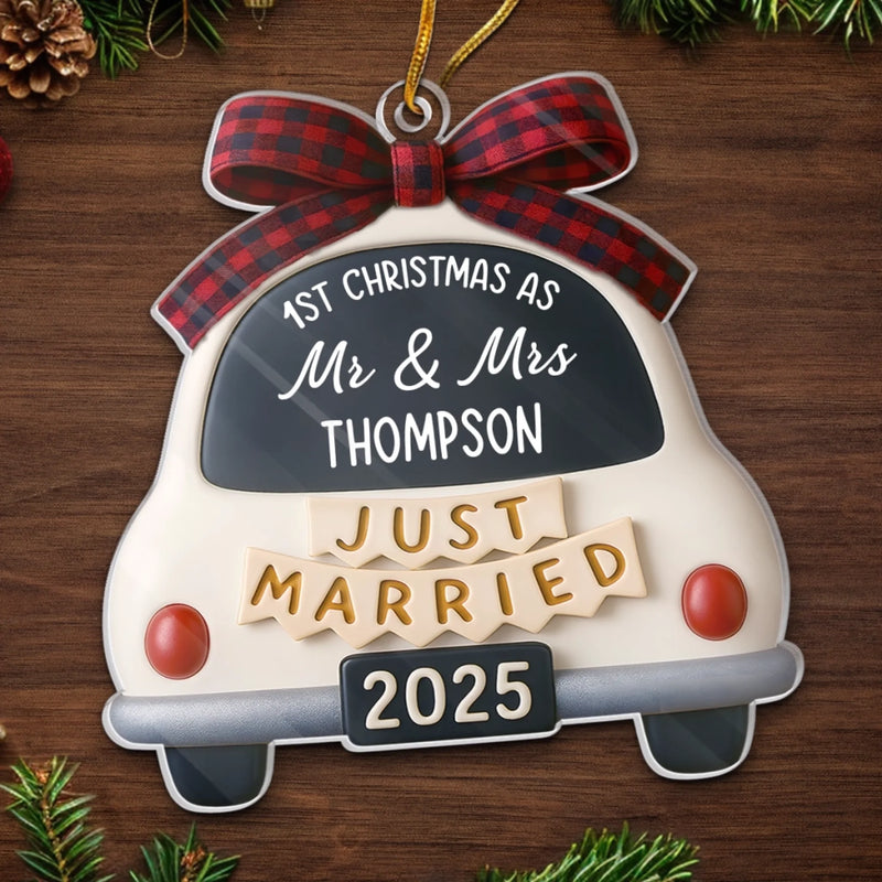 Custom Acrylic Ornament - Personalized Anniversary Christmas Wedding Gifts For Husband And Wife, Him And Her - Our Sweetest Beginning
