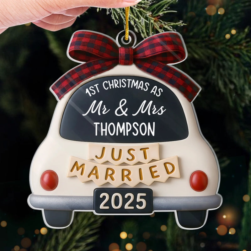 Custom Acrylic Ornament - Personalized Anniversary Christmas Wedding Gifts For Husband And Wife, Him And Her - Our Sweetest Beginning