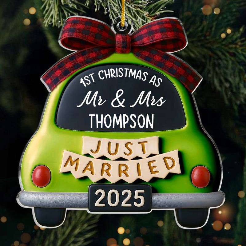 Custom Acrylic Ornament - Personalized Anniversary Christmas Wedding Gifts For Husband And Wife, Him And Her - Our Sweetest Beginning