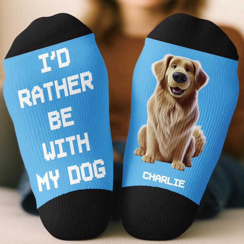 Custom Crew Socks - Personalized Birthday Gifts For Dog Lovers, Dog Dad And Mom - Chillin’ With My Fur Buddy