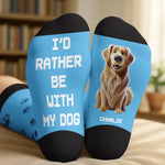 Custom Crew Socks - Personalized Birthday Gifts For Dog Lovers, Dog Dad, Dog Mom - Chillin’ With My Fur Buddy