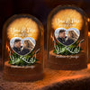 Custom Photo Light Up Dandelion In Glass Dome - Personalized Anniversary Wedding Gifts For Husband And Wife, Him And Her - Our Story, Our Way