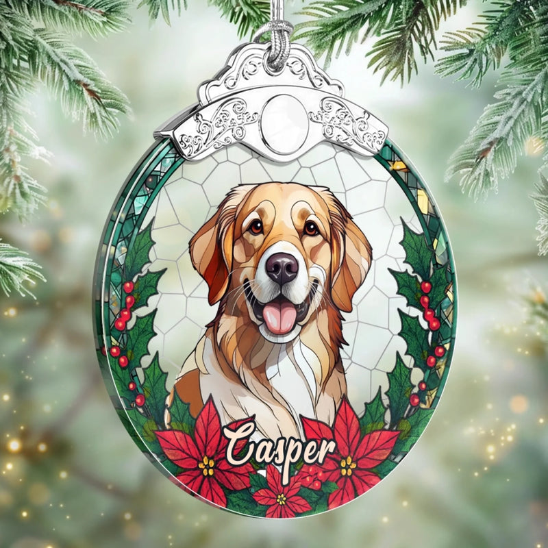 Custom Photo Glass Ornament - Personalized Christmas Birthday Gifts For Dog Cat Lovers, Dog Dad And Mom, Cat Owners - Merry Woofmas