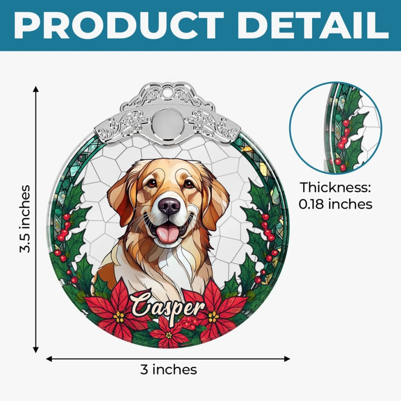 Custom Photo Glass Ornament - Personalized Christmas Birthday Gifts For Dog Cat Lovers, Dog Dad And Mom, Cat Owners - Merry Woofmas