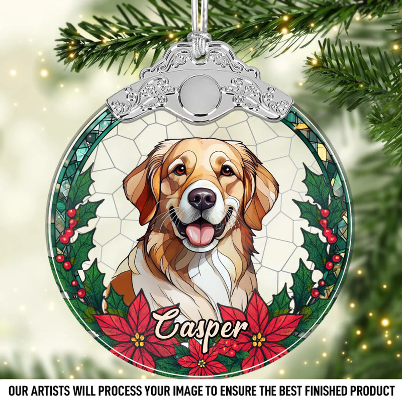 Custom Photo Glass Ornament - Personalized Christmas Birthday Gifts For Dog Cat Lovers, Dog Dad And Mom, Cat Owners - Merry Woofmas