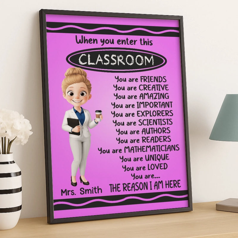 Custom Classroom Decor Vertical Poster - Personalized Back To School Gifts For Teachers - Where Learning And Fun Meet