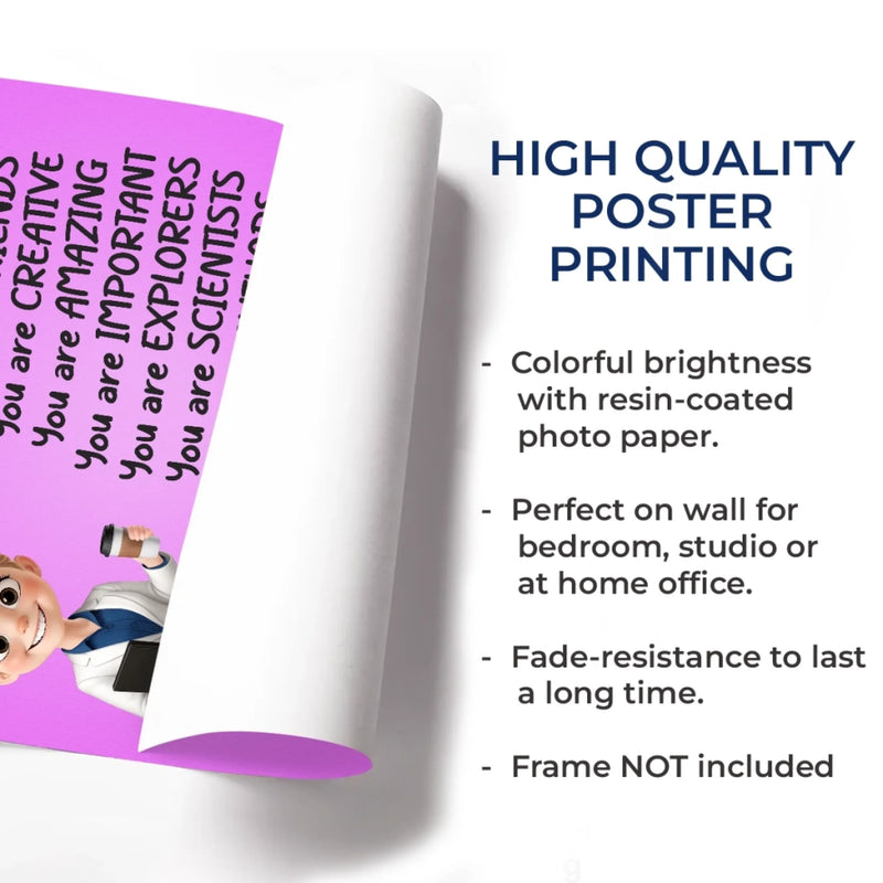 Custom Classroom Decor Vertical Poster - Personalized Back To School Gifts For Teachers - Where Learning And Fun Meet