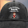 Oh Crap, I Have Kids - Family Personalized Custom Vintage Washed Denim Baseball Cap - Father's Day, Gift For Dad, Grandpa