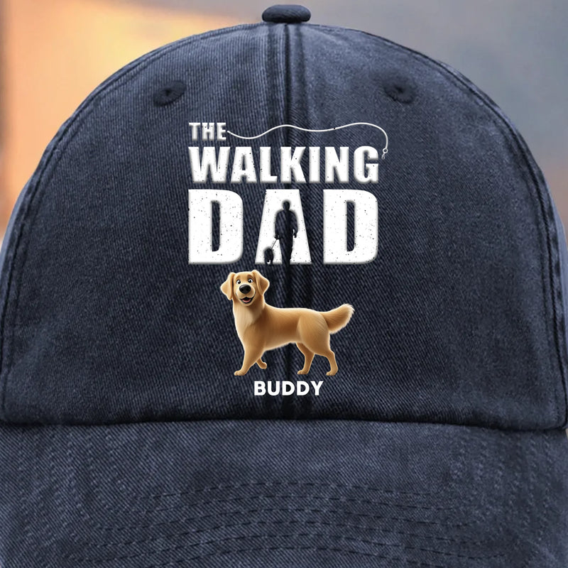 Best Dog Dad On Patrol - Dog Personalized Custom Vintage Washed Denim Baseball Cap - Father's Day,  Gift For Dad, Pet Owners, Pet Lovers