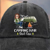 Life’s Better Around A Campfire - Camping Personalized Custom Vintage Washed Denim Baseball Cap - Gift For Camping Lovers
