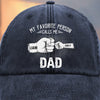 Papa’s Love, Wrapped Around Our Little Hands - Family Personalized Custom Vintage Washed Denim Baseball Cap - Father's Day, Gift For Dad, Grandpa