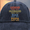 One Man Many Roles All Heart - Family Personalized Custom Vintage Washed Denim Baseball Cap - Father's Day, Gift For Dad, Grandpa