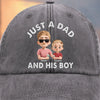 Built-in Besties Since Day One - Family Personalized Custom Vintage Washed Denim Baseball Cap - Father's Day, Gift For Dad