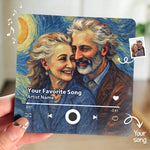 Custom Photo Music Fridge Magnet That Can Play Songs - Personalized Anniversary Wedding Gifts For Couple, Husband, Wife - Our Story In Every Note