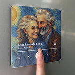 Custom Photo Music Fridge Magnet That Can Play Songs - Personalized Anniversary Wedding Gifts For Couple, Husband, Wife - Our Story In Every Note