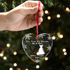 Custom Heart Glass Ornament - Personalized Anniversary Christmas Wedding Gifts For Husband And Wife, Him And Her - Started With A Yes, Now It’s Us
