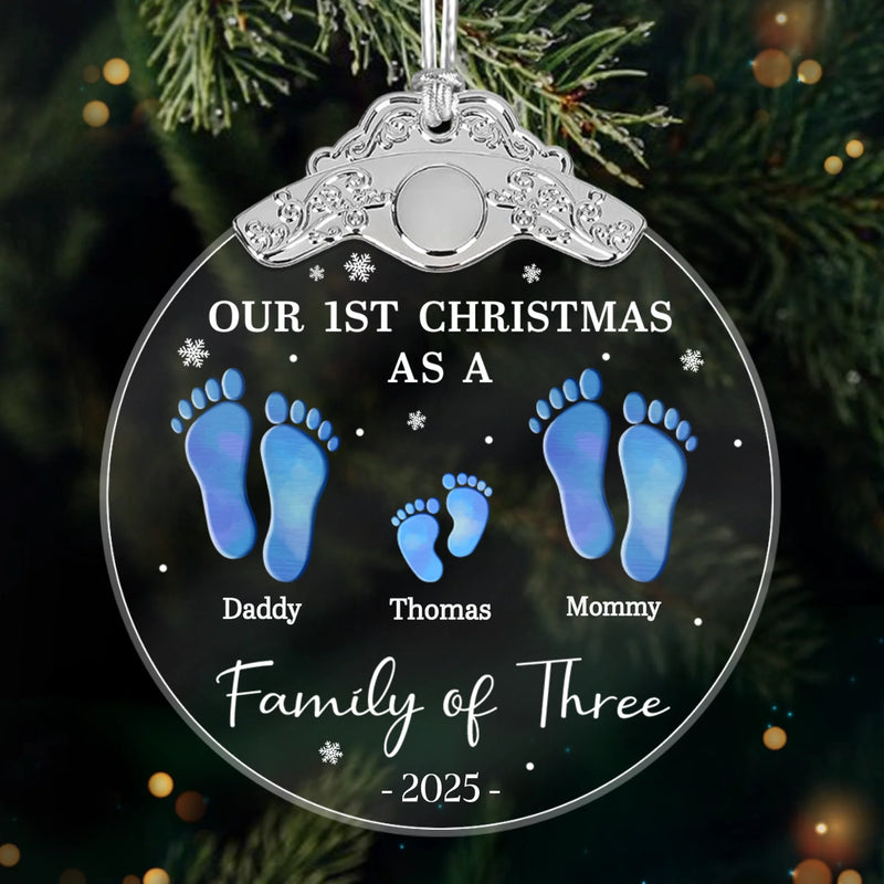 Custom Glass Ornament - Personalized Christmas Birthday Gifts For Mom, Dad, Kids - First Christmas, Full House