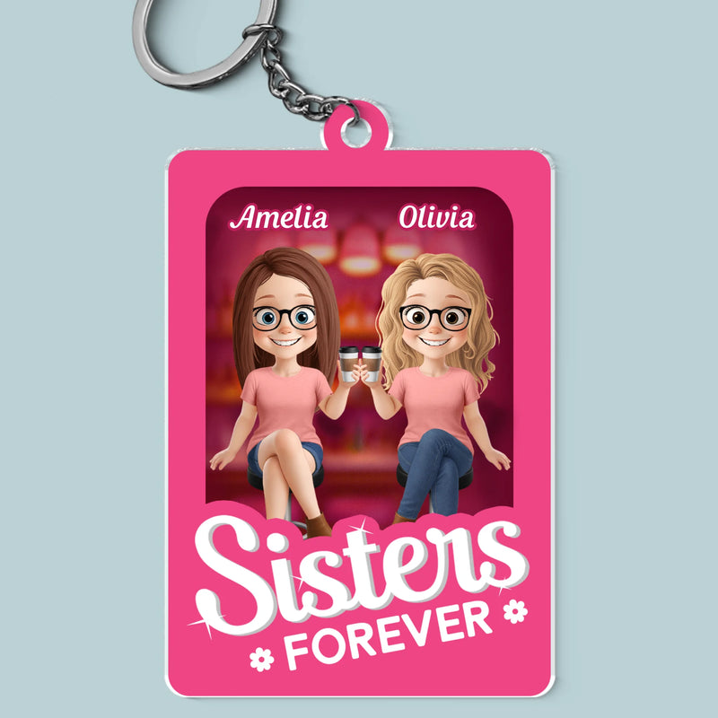 Custom Shaped Acrylic Keychain - Personalized Best Friend Birthday Gifts For Women, Besties, Sisters, BFF - Partners In Crime
