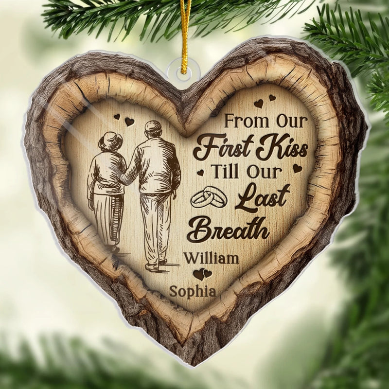 Custom Acrylic Ornament - Personalized Anniversary Christmas Wedding Gifts For Husband And Wife, Him And Her - Together In Heart And Soul