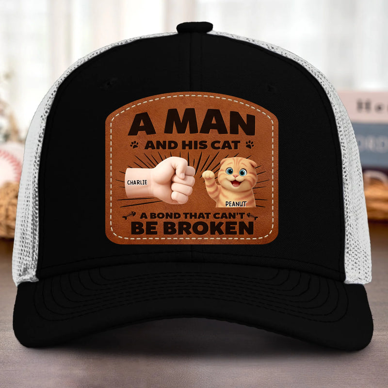Custom Shaped Leather Patch Hat - Personalized Birthday Gifts For Cat Lovers, Cat Mom And Dad - Feline My Best Self
