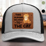 Custom Shaped Leather Patch Hat - Personalized Birthday Gifts For Cat Lovers, Mom, Dad - Owned By The Cat Proudly