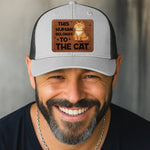 Custom Shaped Leather Patch Hat - Personalized Birthday Gifts For Cat Lovers, Mom, Dad - Owned By The Cat Proudly