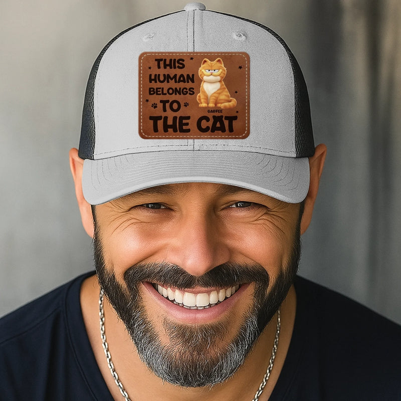 Custom Shaped Leather Patch Hat - Personalized Birthday Gifts For Cat Lovers, Cat Mom And Dad - Owned By The Cat Proudly