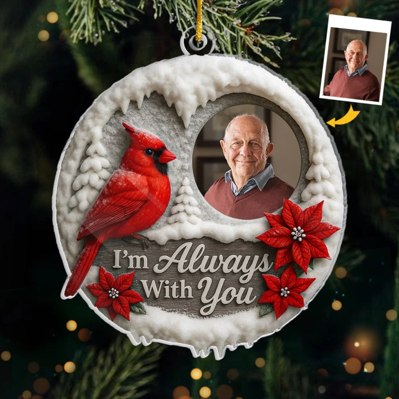 Custom Photo Acrylic Ornament - Personalized Memorial Sympathy Gifts For Loss Of Mom, Dad - Your Love Lives On