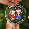 Custom Circle Glass Ornament - Personalized Christmas Best Friend Birthday Gifts For Women, Besties, Sisters, BFF - Together Since Forever
